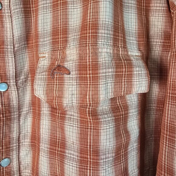 SIMMS FISHING PRODUCTS LONG SLEEVE BUTTON DOWN RUST CREAM MENS XL EUC - Picture 6 of 13